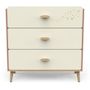 Voir la diapositive 5 : Demeyere Commode SUZIE - 3 tiroirs - Couleur Chene et Abricot - L86,9 x P39,6 x H88,5 cm - DEMEYERE