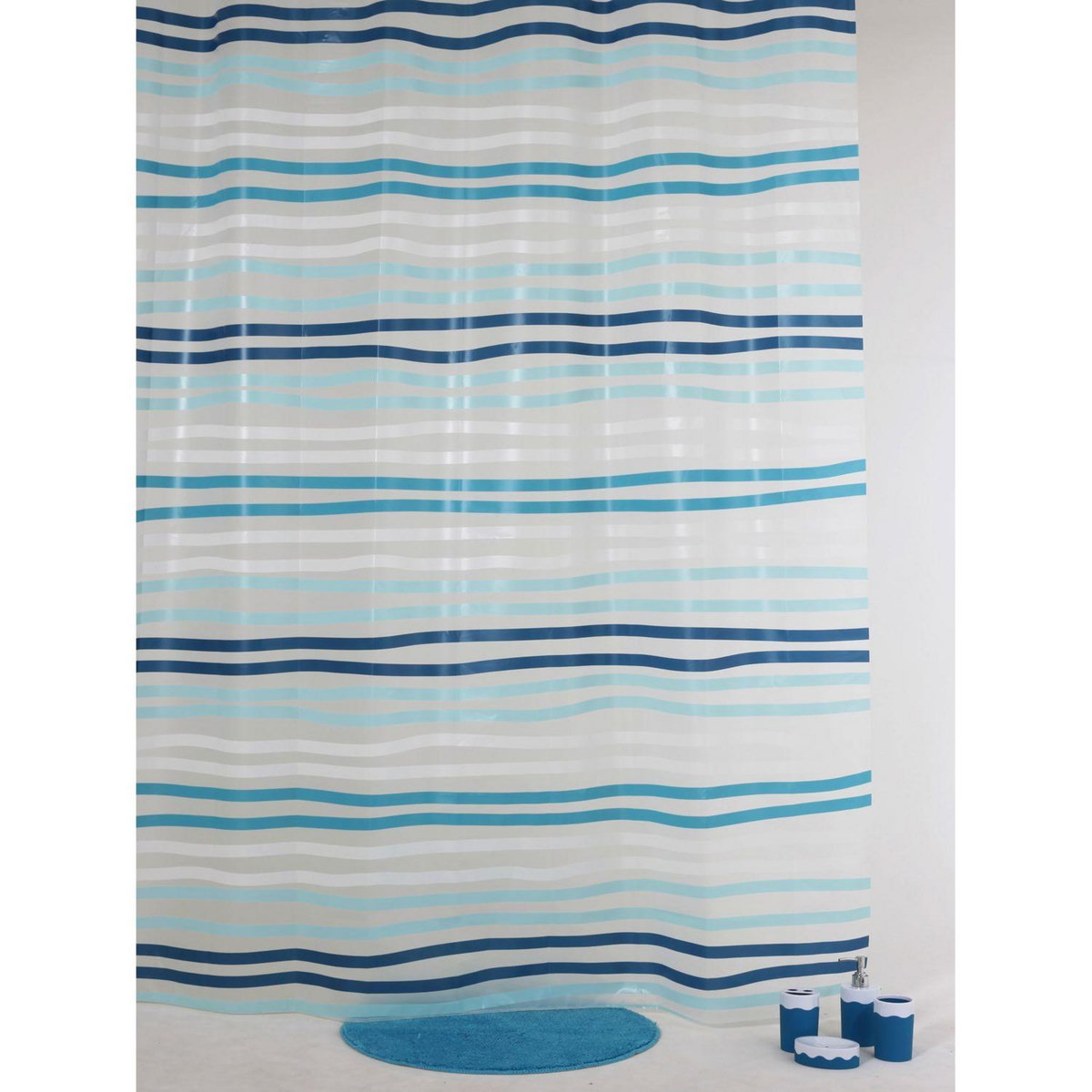 ALLIBERT Rideau de douche LINEA - 180 x 200 cm - Blanc