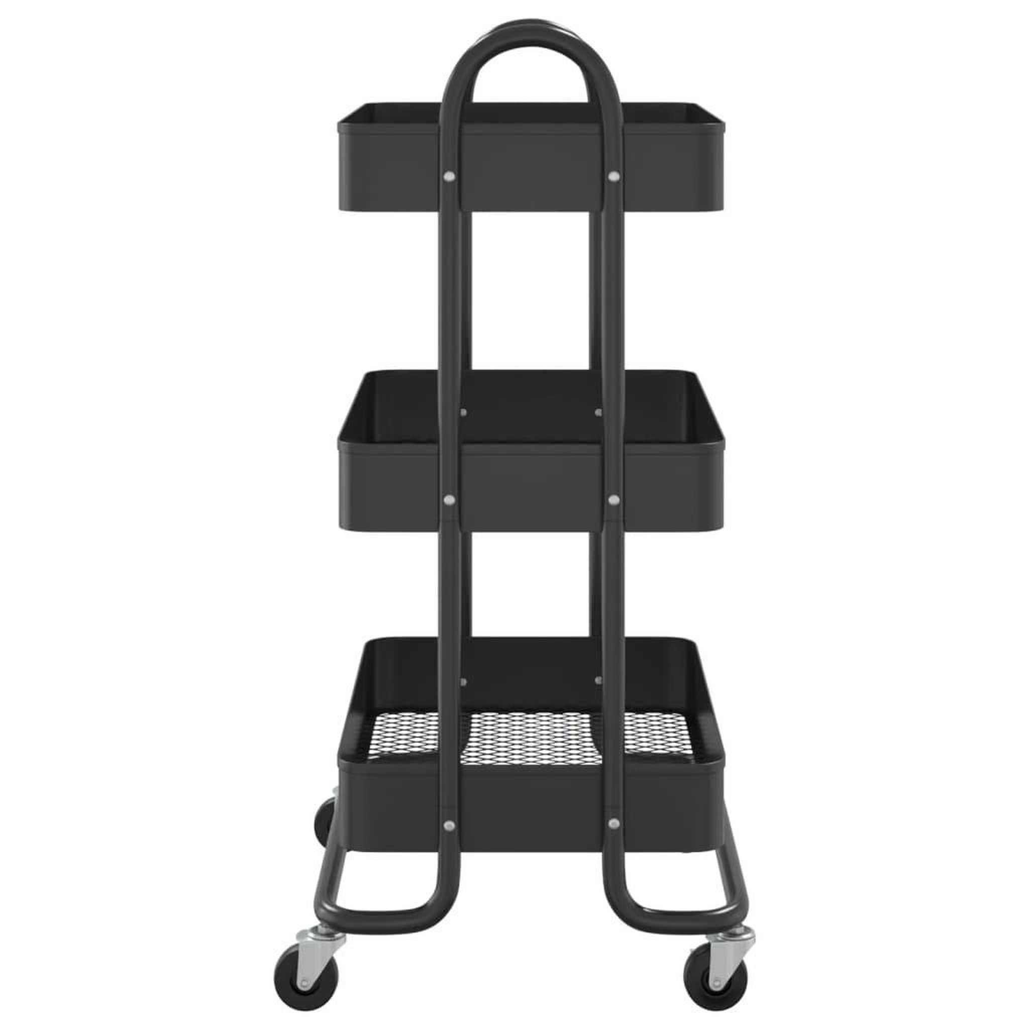 Voir la diapositive 4 : VIDAXL Chariot a 3 niveaux Noir 43x34x79 cm Acier