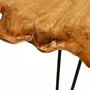 Unamourdetapis Table basse fait main ELO Beige 50x60 FSC en bois idéal pour un couloir