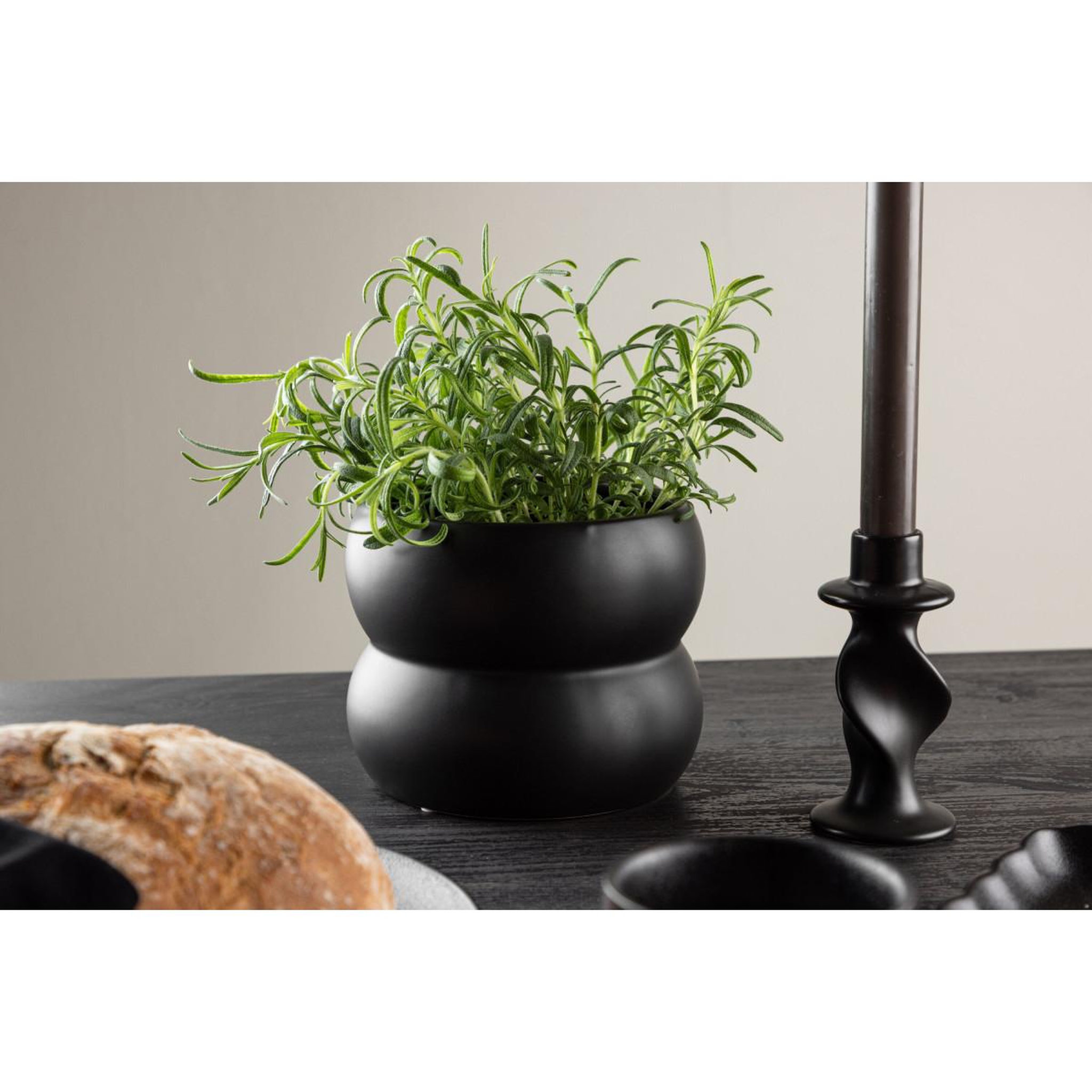 Voir la diapositive 4 : Paris Prix Pot déco en céramique  dapne  16cm noir