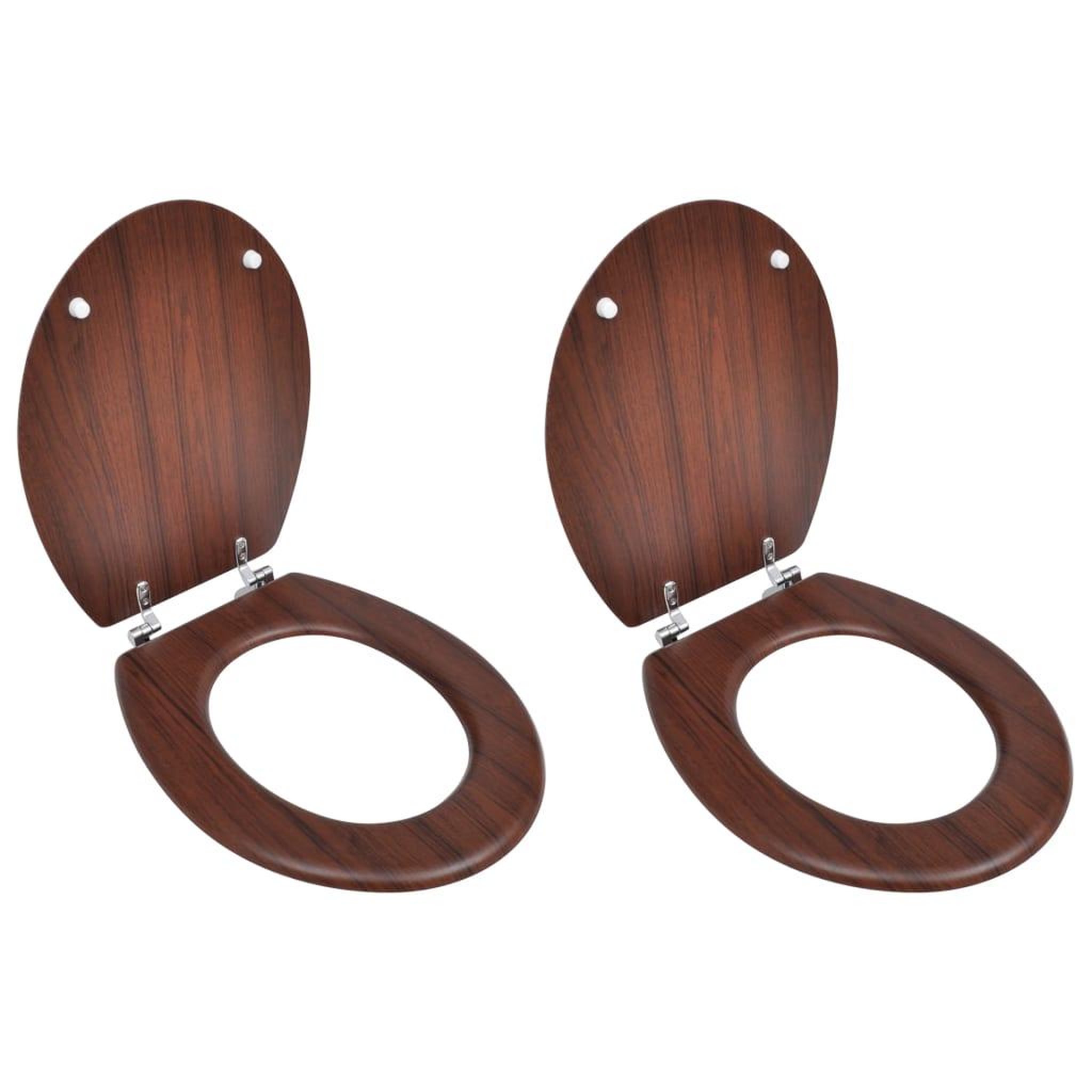VIDAXL Sieges de toilette avec couvercles 2 pcs MDF Marron