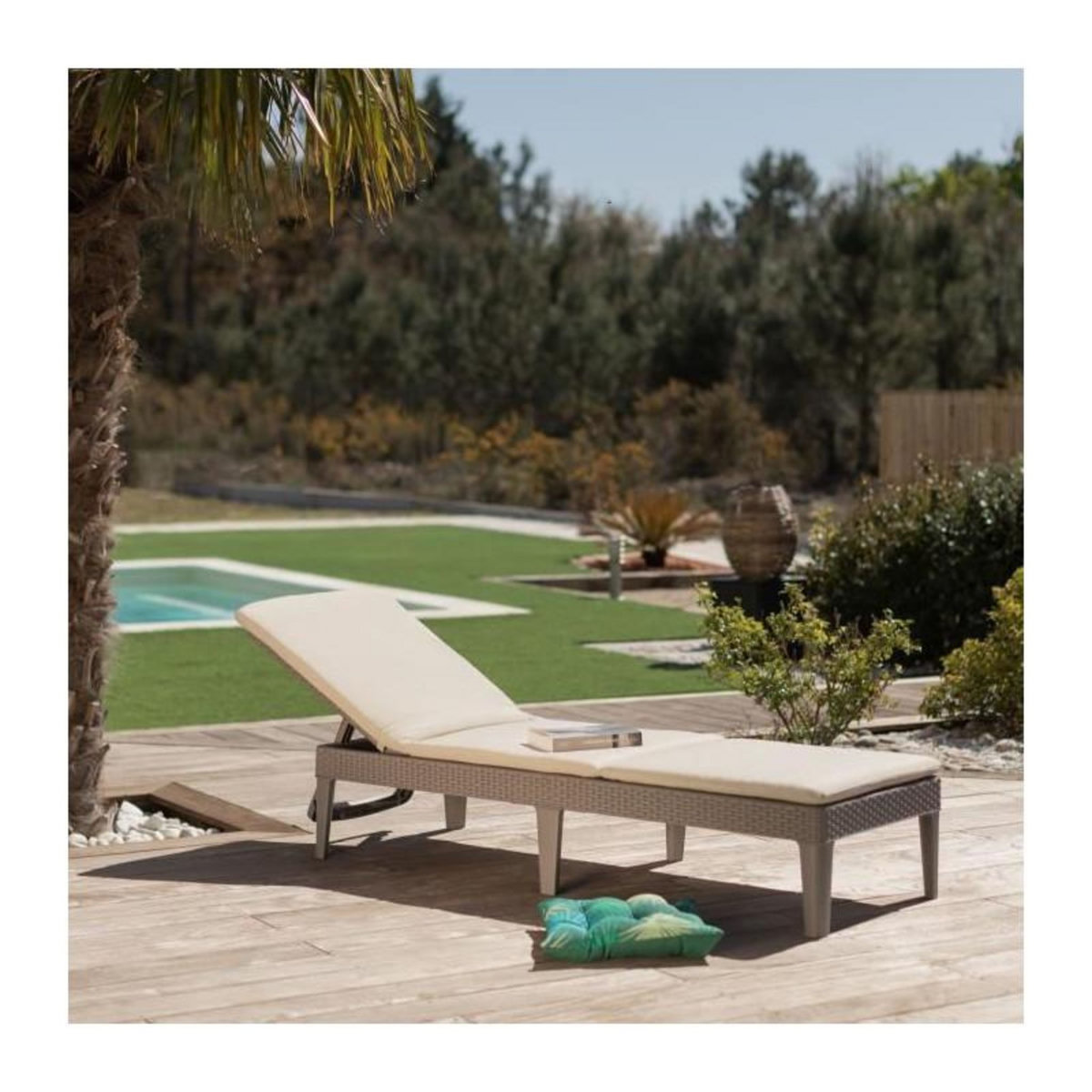 ALLIBERT by KETER Allibert by KETER - Jaipur - Bain de soleil - Résine imitation rotin tressé - Cappuccino
