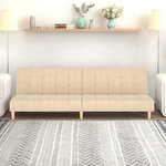 VIDAXL Canape-lit a 2 places creme tissu