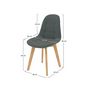 Voir la diapositive 4 : Rendez vous déco Lot de 2 chaises gris foncé et pieds en bois de hêtre - Yolo