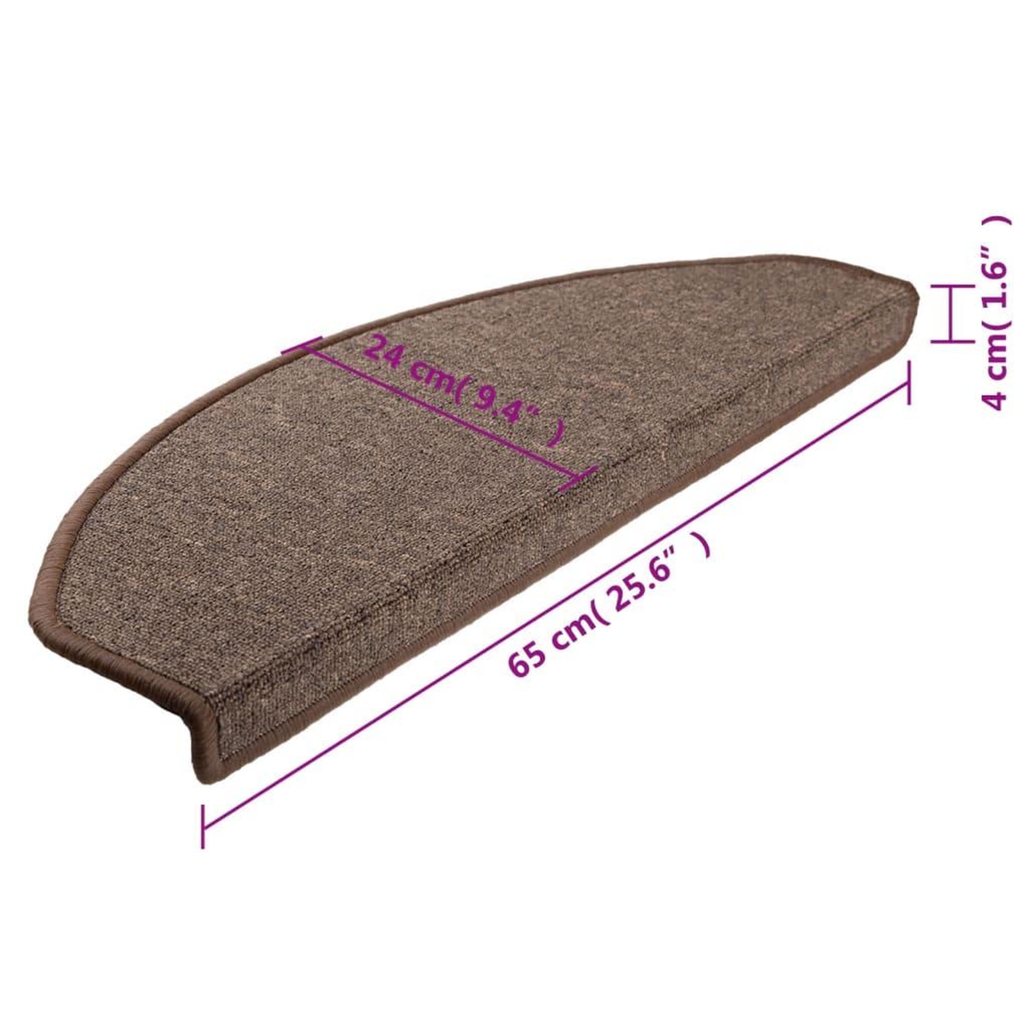 Voir la diapositive 6 : VIDAXL Tapis d'escalier 15 pcs Marron cafe 65 x 24 x 4 cm