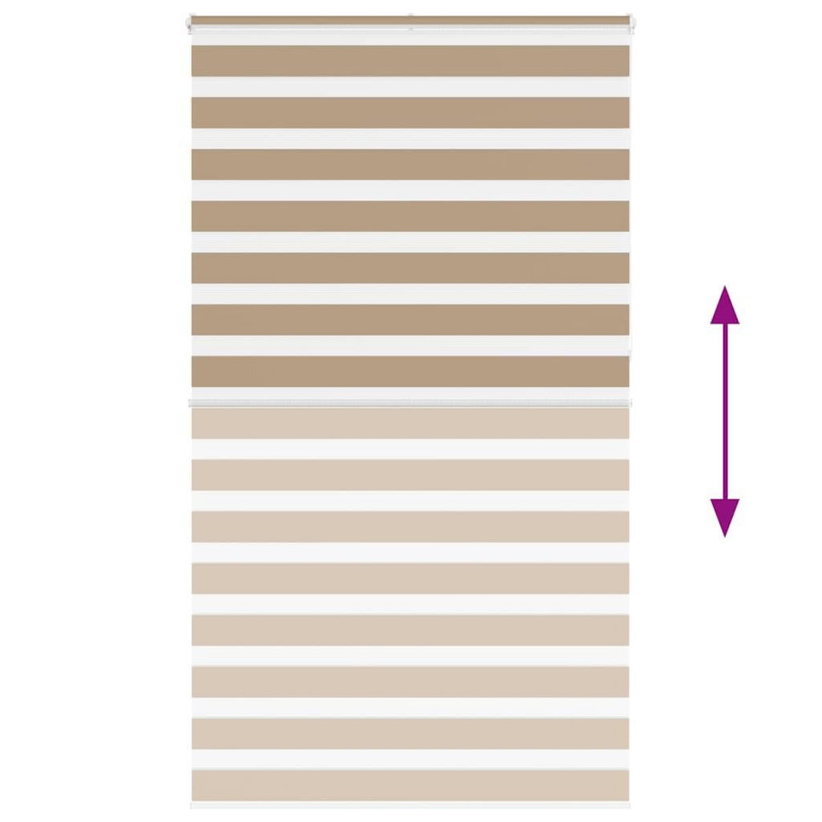 VIDAXL Store zebre marron sable largeur du tissu 130,9 cm polyester