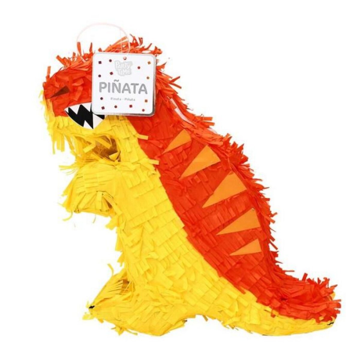 Paris Prix Pinata Déco  Dinosaure  46cm Rouge & Orange
