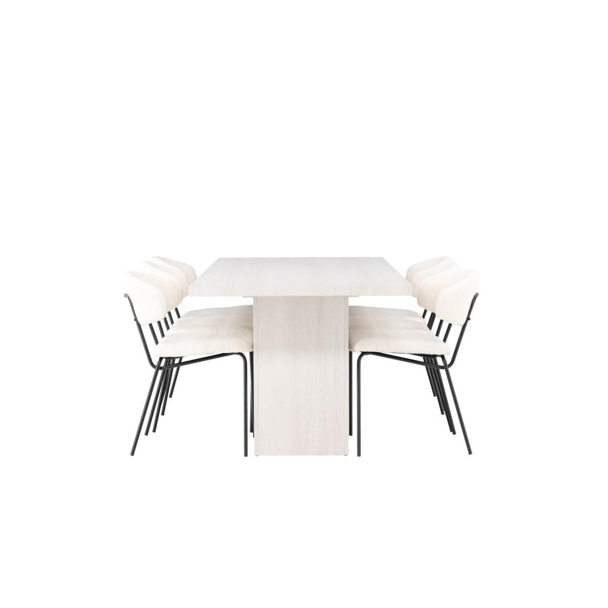 Voir la diapositive 3 : Paris Prix Ensemble table à manger & 6 chaises  olga & chico  200cm naturel & blanc crème