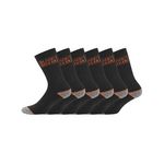 Black et Decker Lot de 6 Paires de Chaussettes hautes de travail TEK. Coloris disponibles : Noir