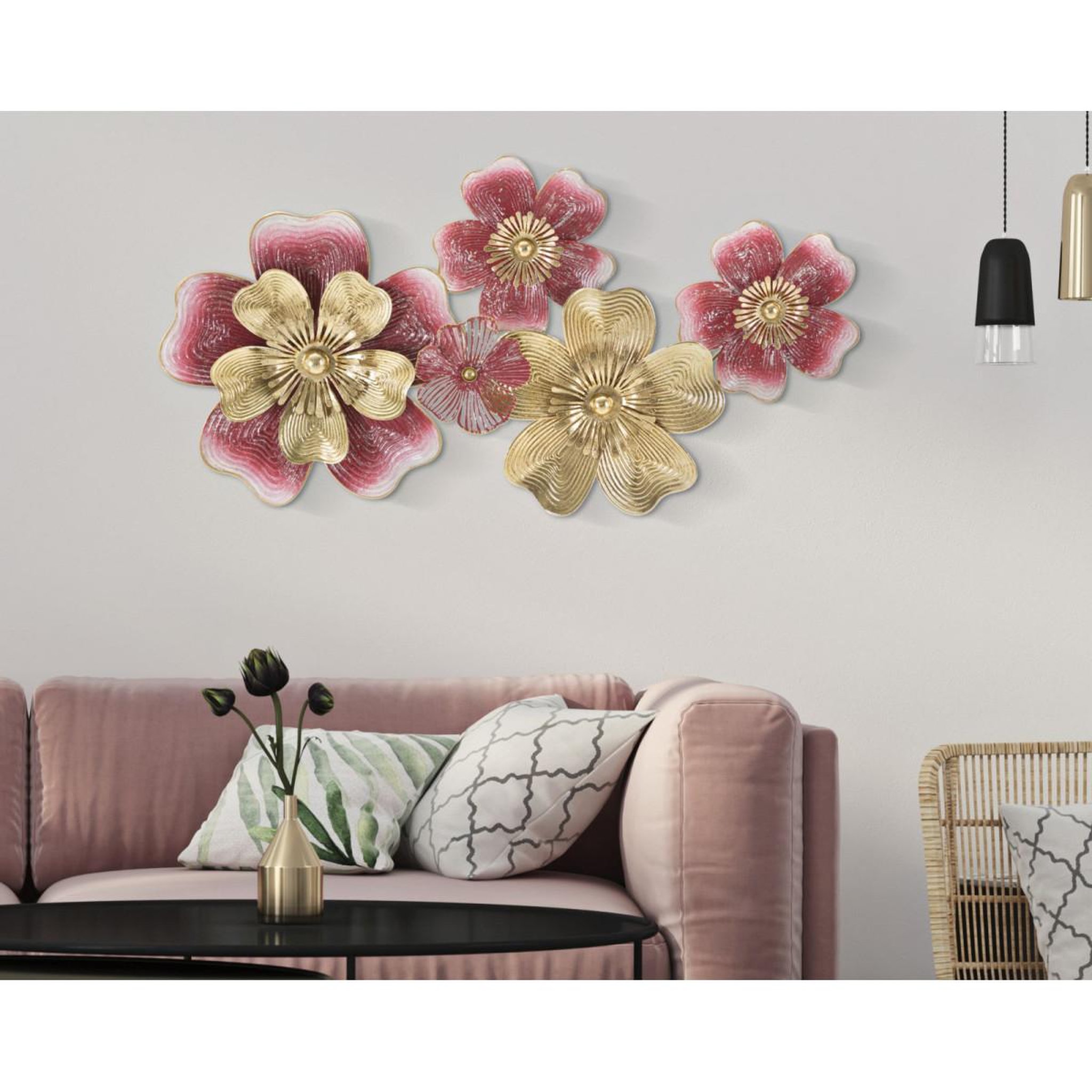 Voir la diapositive 5 : Paris Prix Décoration murale en métal  lobi  91cm multicolore