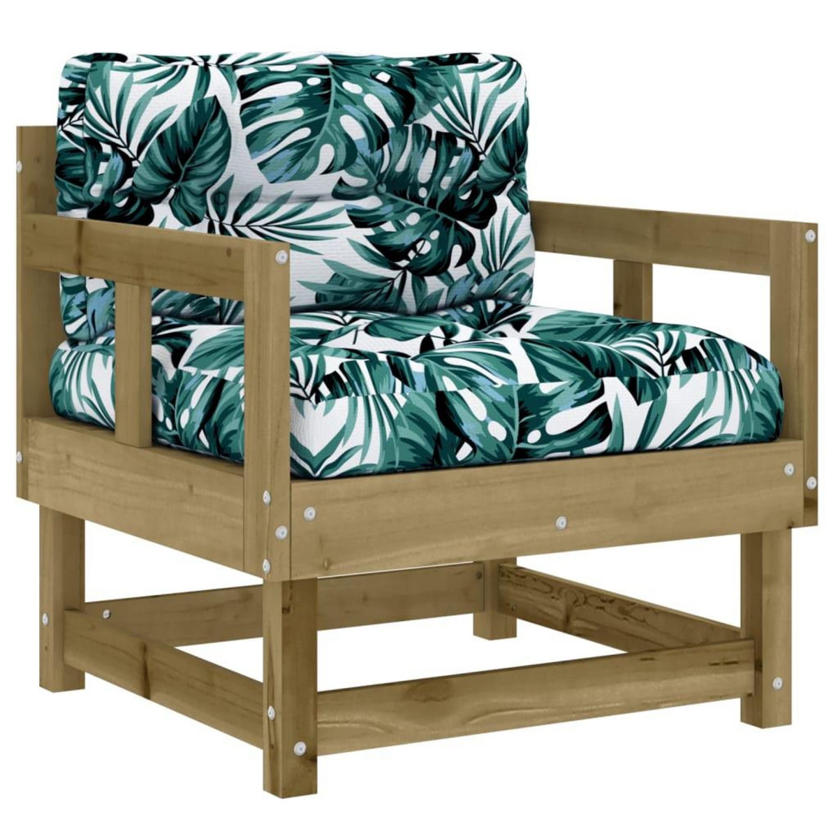 VIDAXL Chaises de jardin avec coussins lot de 2 bois de pin impregne