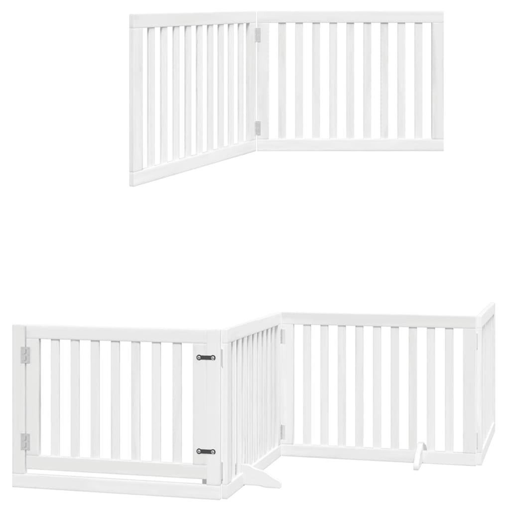 Voir la diapositive 6 : VIDAXL Barriere pour chien porte pliable 6panneaux blanc bois peuplier