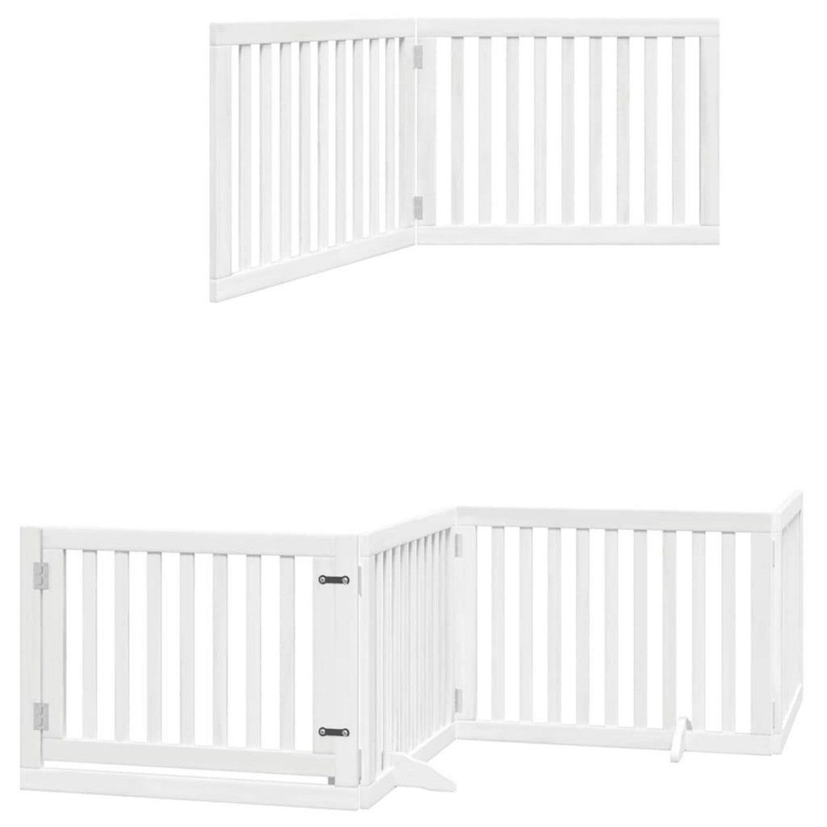 VIDAXL Barriere pour chien porte pliable 6panneaux blanc bois peuplier