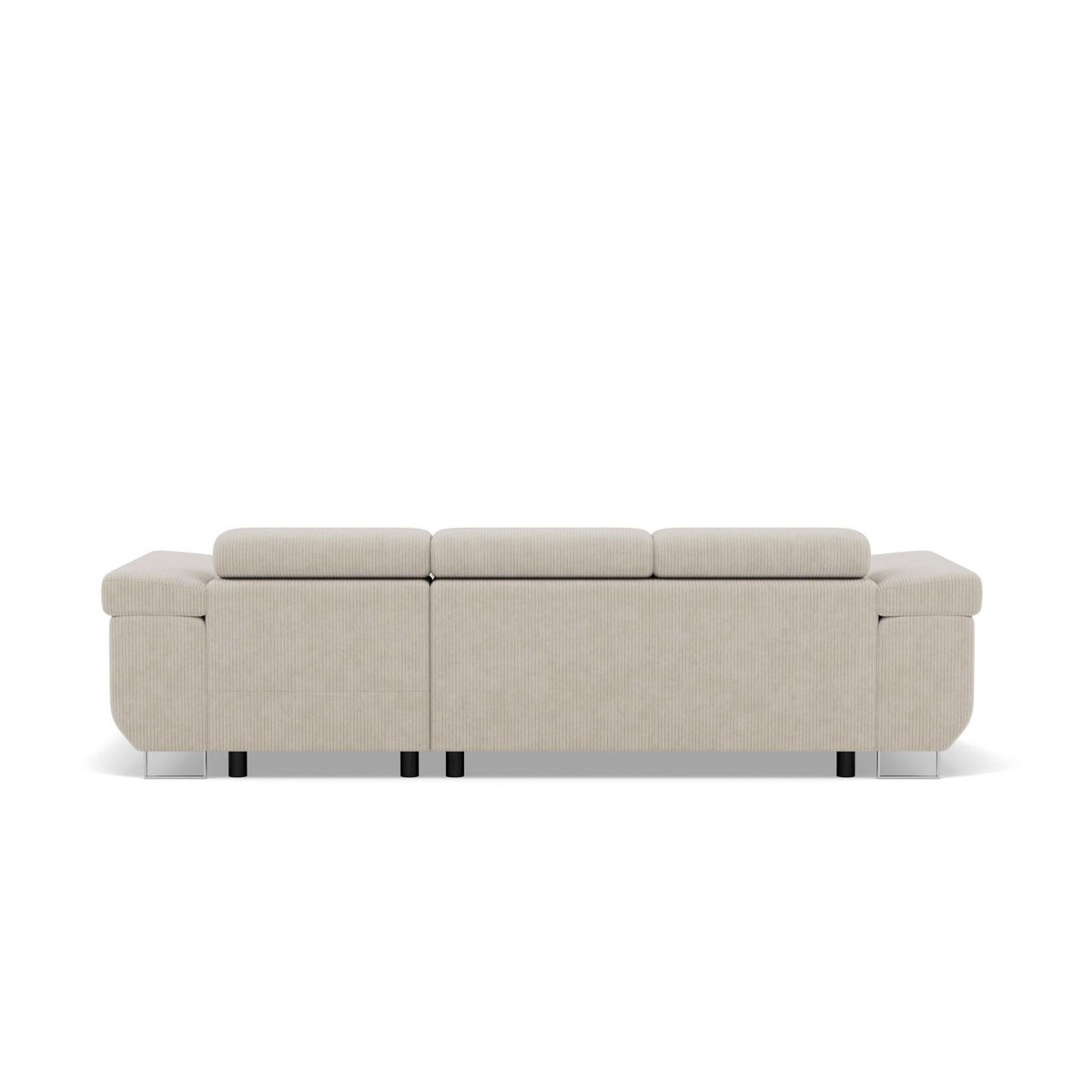 BEST MOBILIER Pablo - canapé d'angle droit - 6 places - convertible avec coffre et têtières réglables - en velours côtelé