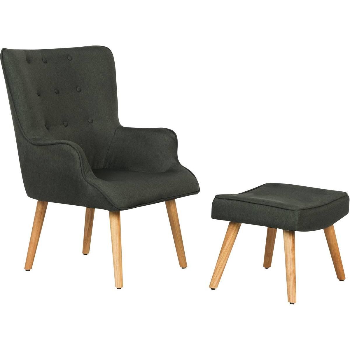 Habitat et Jardin Fauteuil style scandinave tissu  Odense  - 1 place - Gris foncé