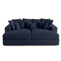 Voir la diapositive 1 : LISA DESIGN Collins - canapé droit 4 places avec double méridienne - assise profonde - velours côtelé grosses côtes