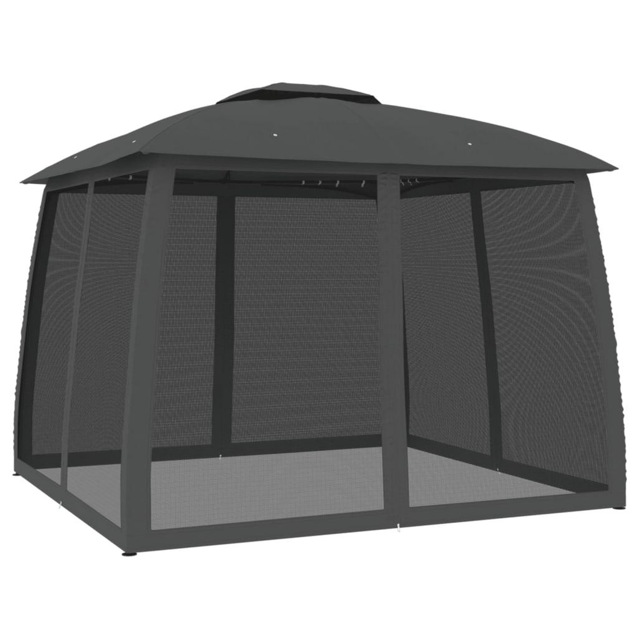 Voir la diapositive 5 : VIDAXL Tonnelle avec double toit et parois en filet anthracite acier