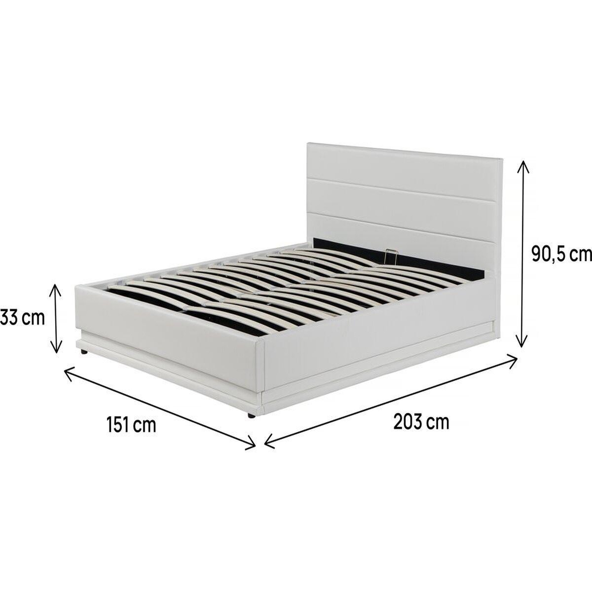 Voir la diapositive 4 : Habitat et Jardin Lit LED avec coffre  Anastasia  - 140 x 190 cm - Blanc