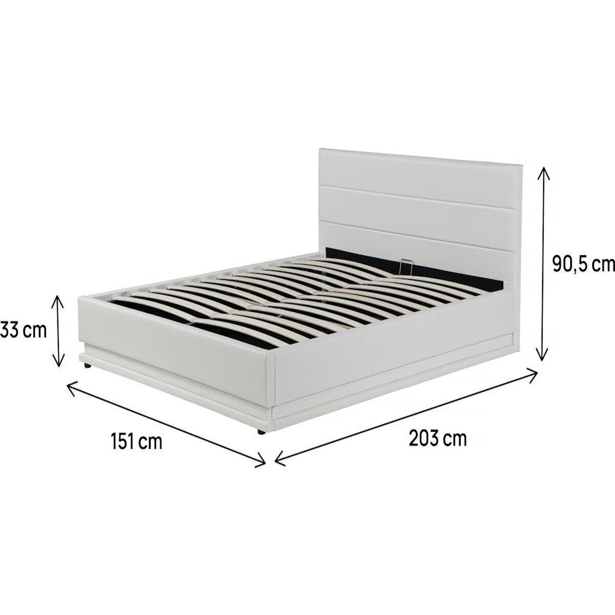 Habitat et Jardin Lit LED avec coffre  Anastasia  - 140 x 190 cm - Blanc