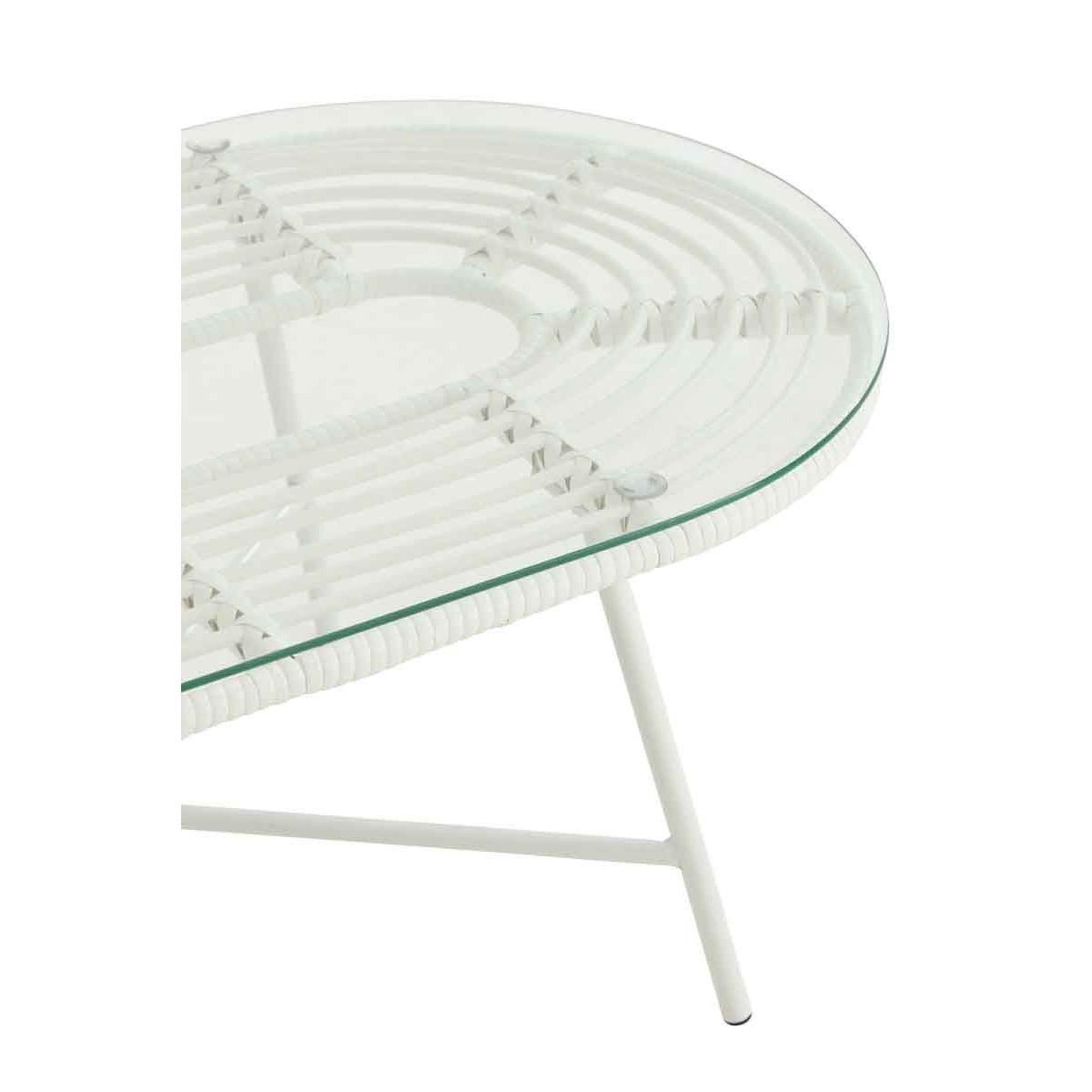 Voir la diapositive 5 : J-LINE Table basse de jardin  celeste  90cm blanc