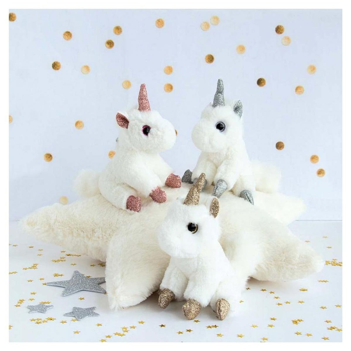 Histoire D'Ours Porte cle Licorne en or 12 cm