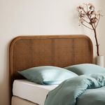 SWEEEK Tête de lit en rotin foncé et cannage, Sumatra. Coloris disponibles : Marron