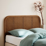 SWEEEK Tête de lit en rotin foncé et cannage, Sumatra. Coloris disponibles : Marron