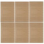 TOILINUX Lot de 6 Sets de table en bambou rectangulaire - 45 x 30 cm. Coloris disponibles : Beige
