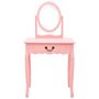 Voir la diapositive 2 : VIDAXL Coiffeuse et tabouret Rose 65x36x128 cm Bois de paulownia MDF
