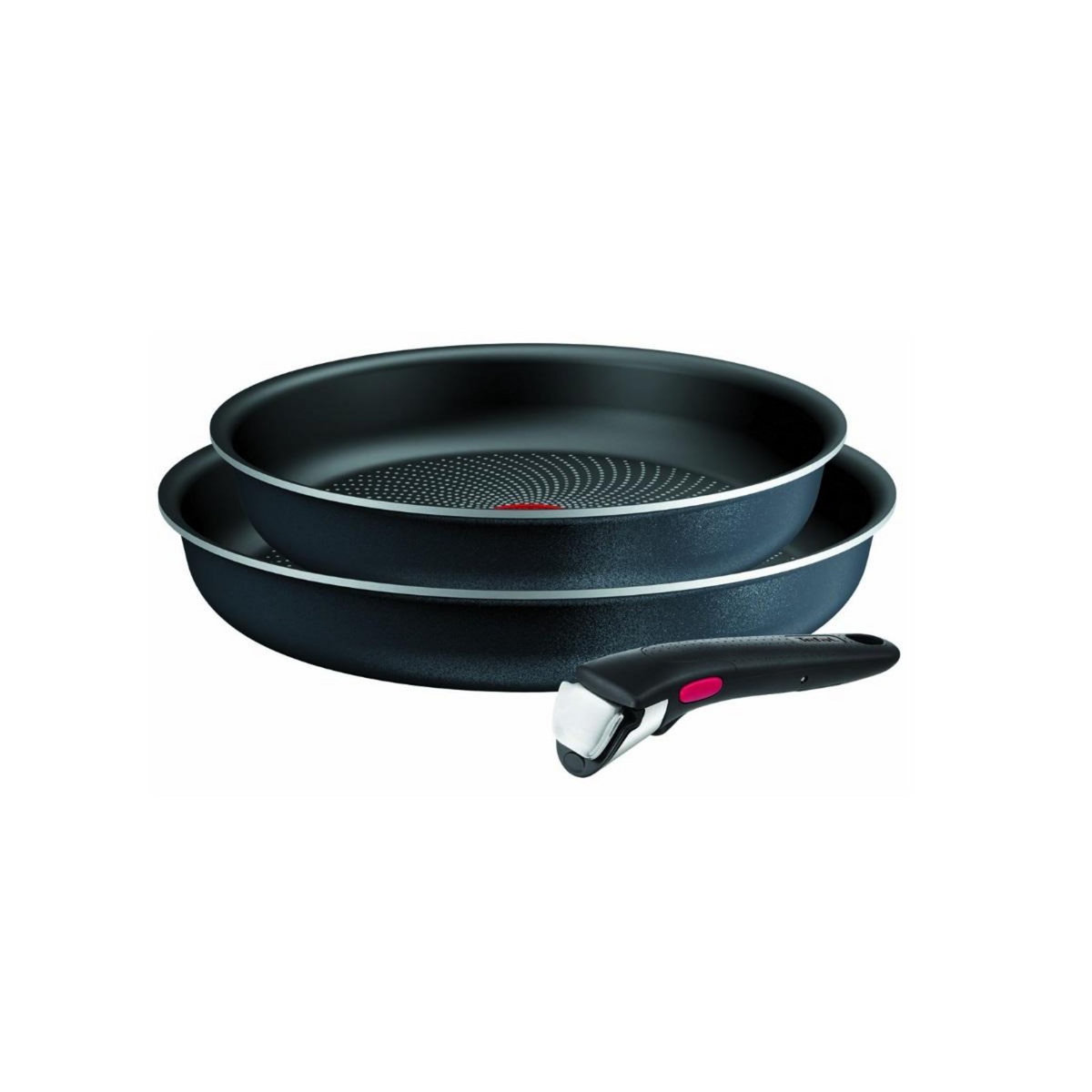 TEFAL Lot de 2 poêles aluminium 24 et 28cm + 1 poignée noir - L7239103