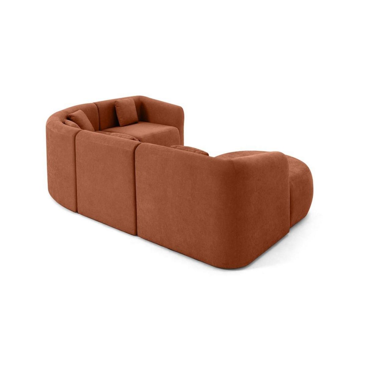 LISA DESIGN Ikare - canapé modulable d'angle gauche - 5 places - avec méridienne - en tissu