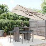 VIDAXL Ensemble de bar de jardin 7 pcs avec coussins gris poly rotin