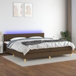 VIDAXL Sommier a lattes de lit matelas et LED Marron fonce 200x200 cm