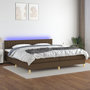 Voir la diapositive 1 : VIDAXL Sommier a lattes de lit matelas et LED Marron fonce 200x200 cm