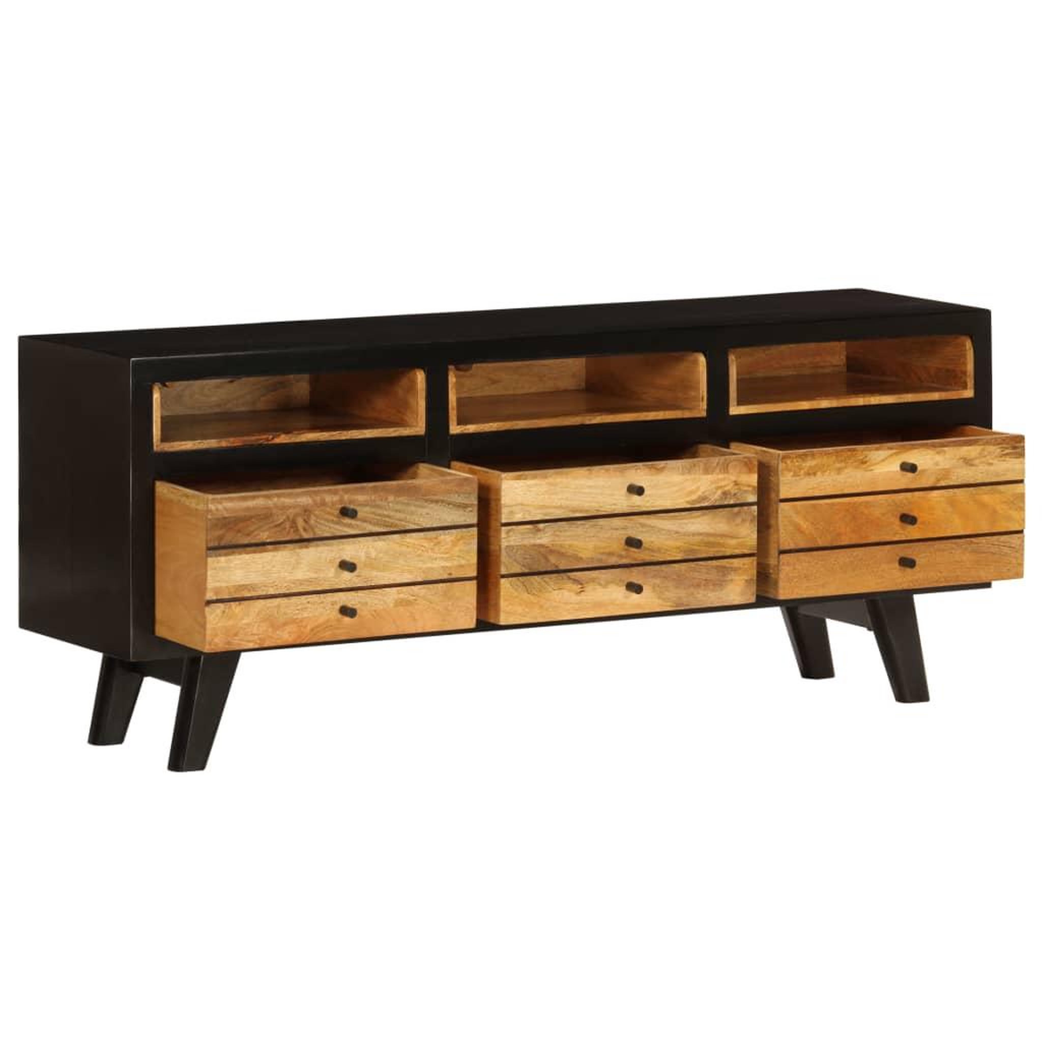 Voir la diapositive 3 : VIDAXL Meuble TV Bois de manguier massif 120x30x50 cm