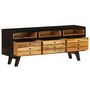 Voir la diapositive 3 : VIDAXL Meuble TV Bois de manguier massif 120x30x50 cm