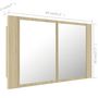 Voir la diapositive 6 : VIDAXL Armoire a miroir a LED de bain Chene sonoma 80x12x45 Acrylique