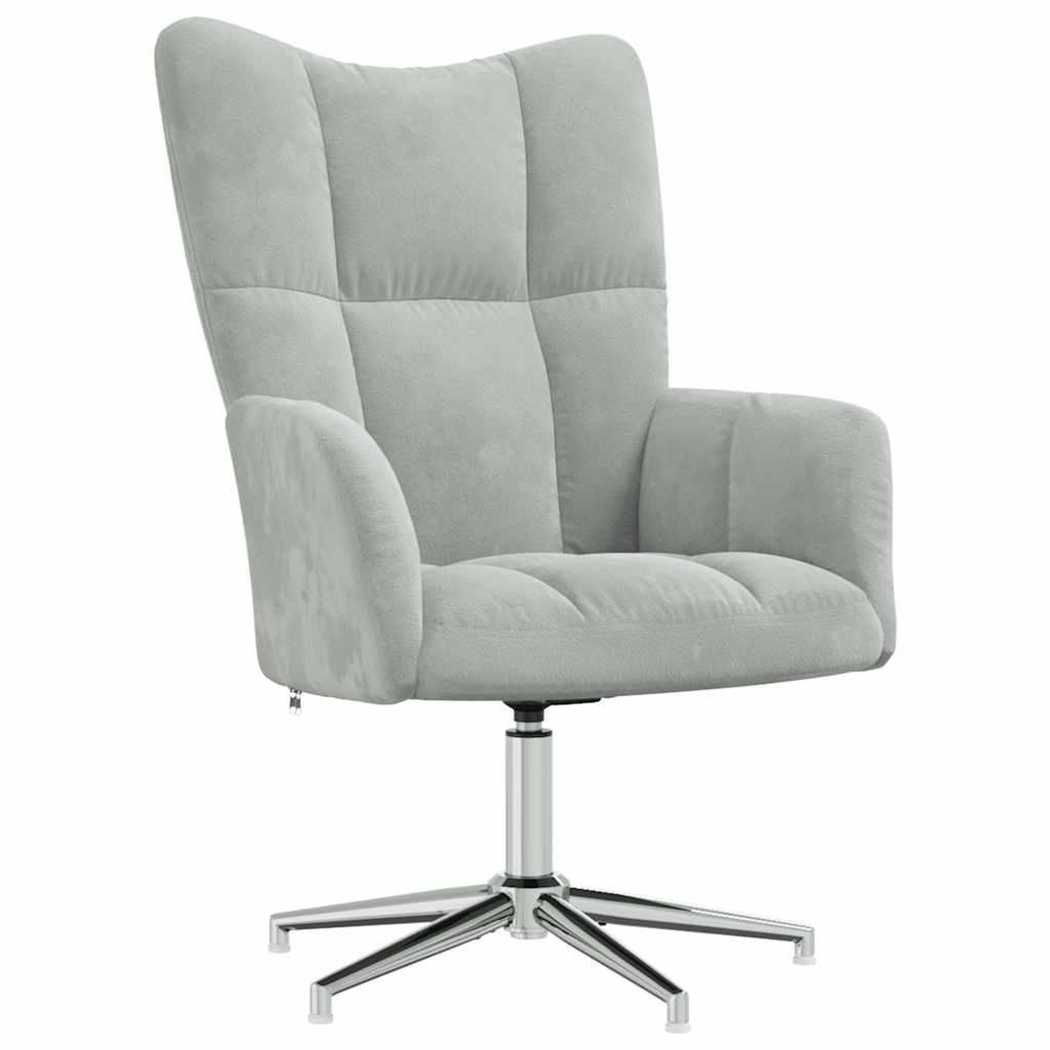 Voir la diapositive 2 : VIDAXL Chaise de relaxation Gris clair Velours