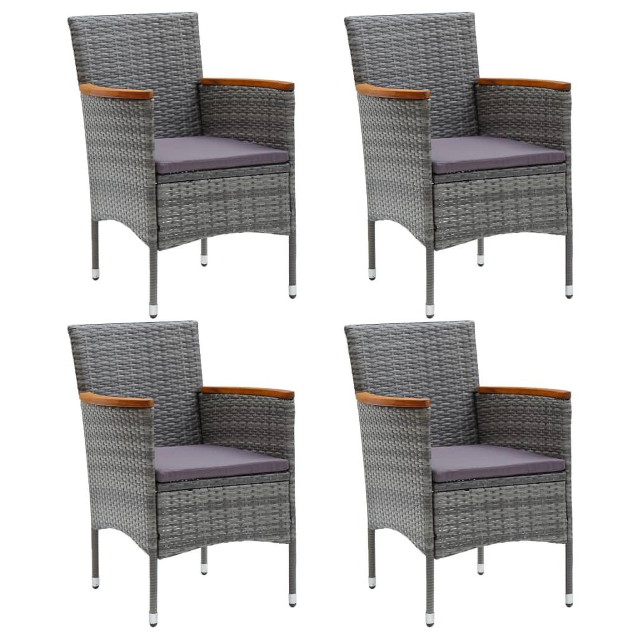 Voir la diapositive 5 : VIDAXL Ensemble a manger de jardin 5 pcs Gris