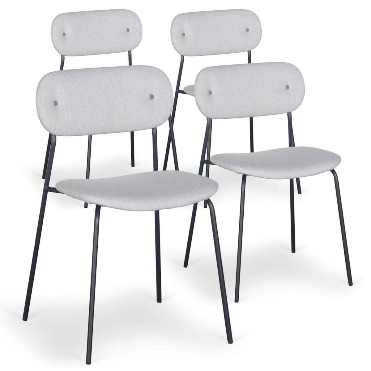 Paris Prix Lot de 4 Chaises Design  Tyler  80cm Gris