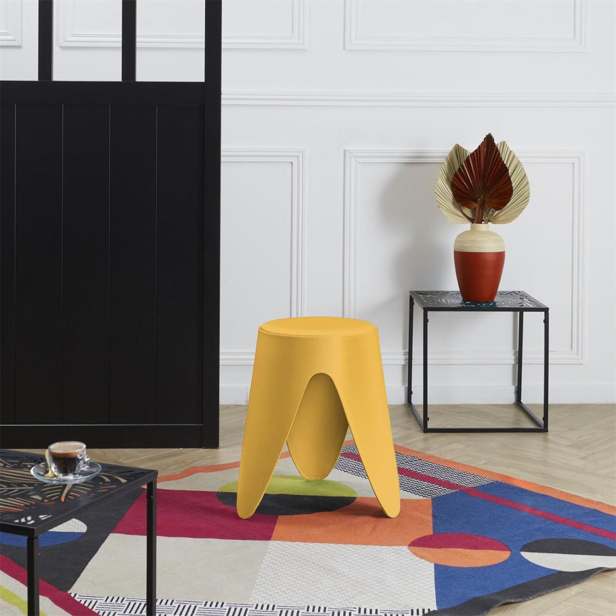 Voir la diapositive 4 : The Home Deco Factory Lot de 6 tabourets empilables  eve  46cm jaune moutarde
