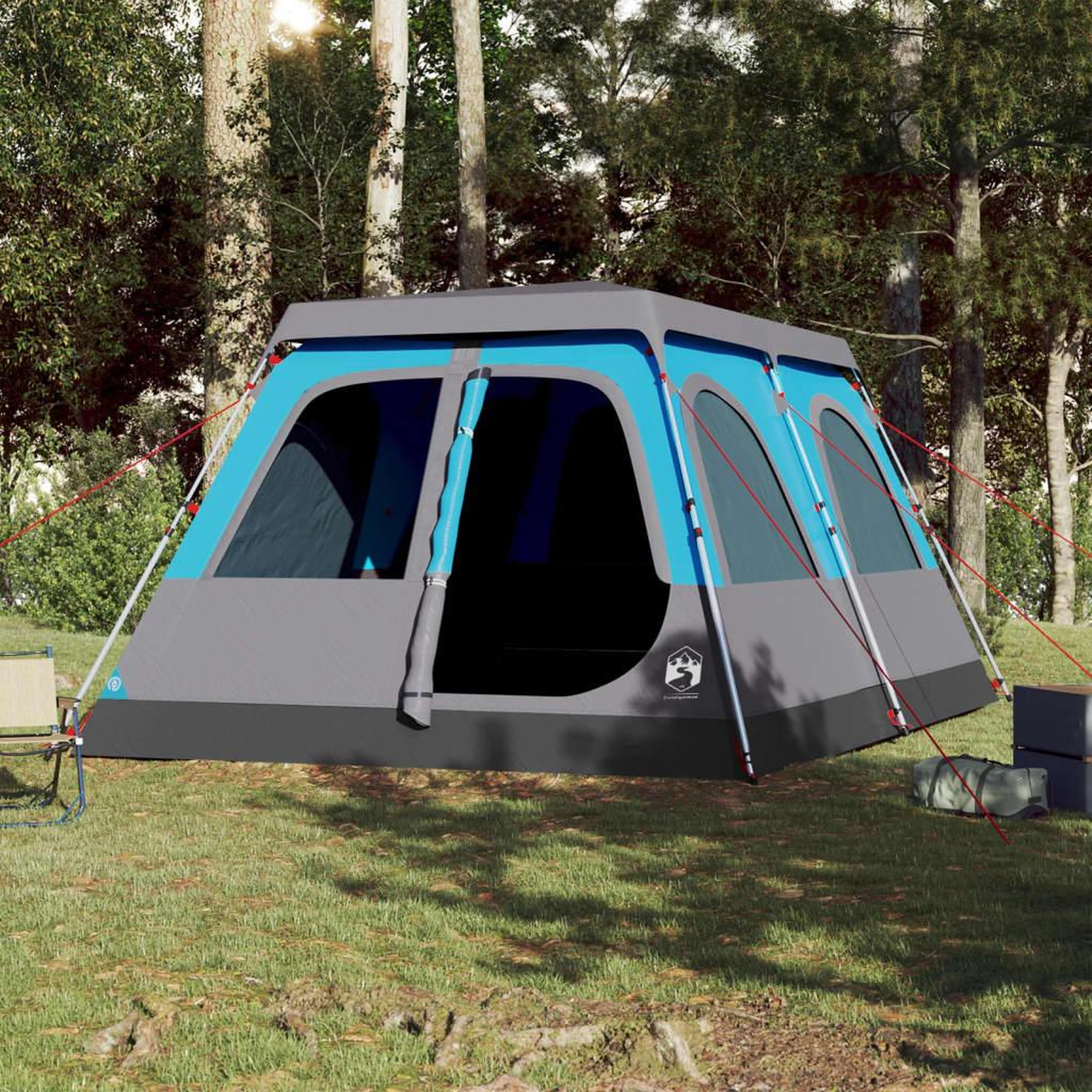Voir la diapositive 3 : VIDAXL Tente familiale a dome 10 personnes bleu liberation rapide