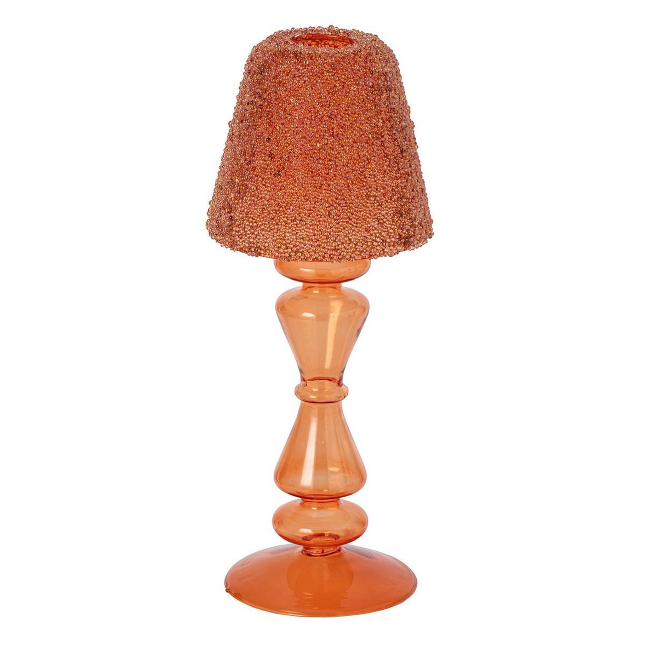 J-LINE Photophore lampe en verre  silje  26cm orange