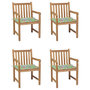 Voir la diapositive 1 : VIDAXL Chaises de jardin lot de 4 avec coussins motif feuilles Teck
