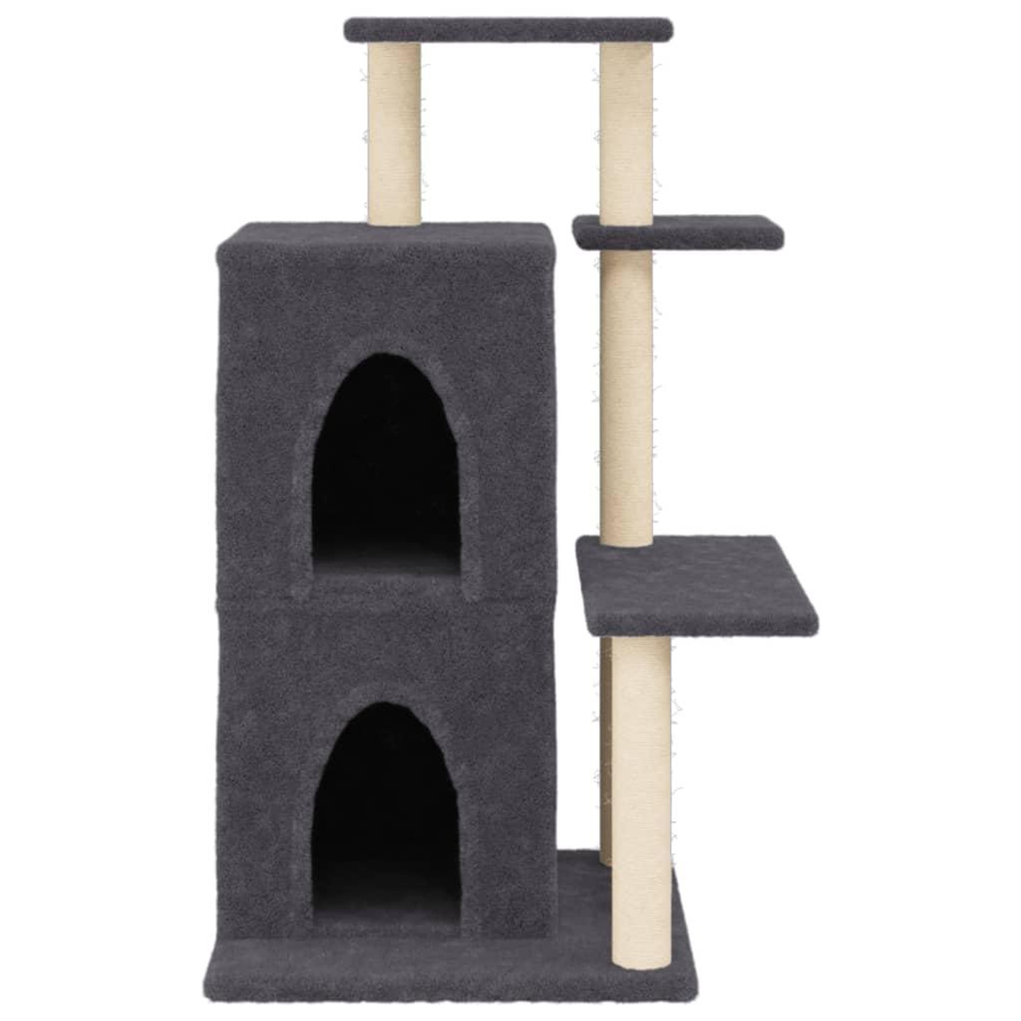 Voir la diapositive 4 : VIDAXL Arbre a chat avec griffoirs en sisal gris fonce 97 cm