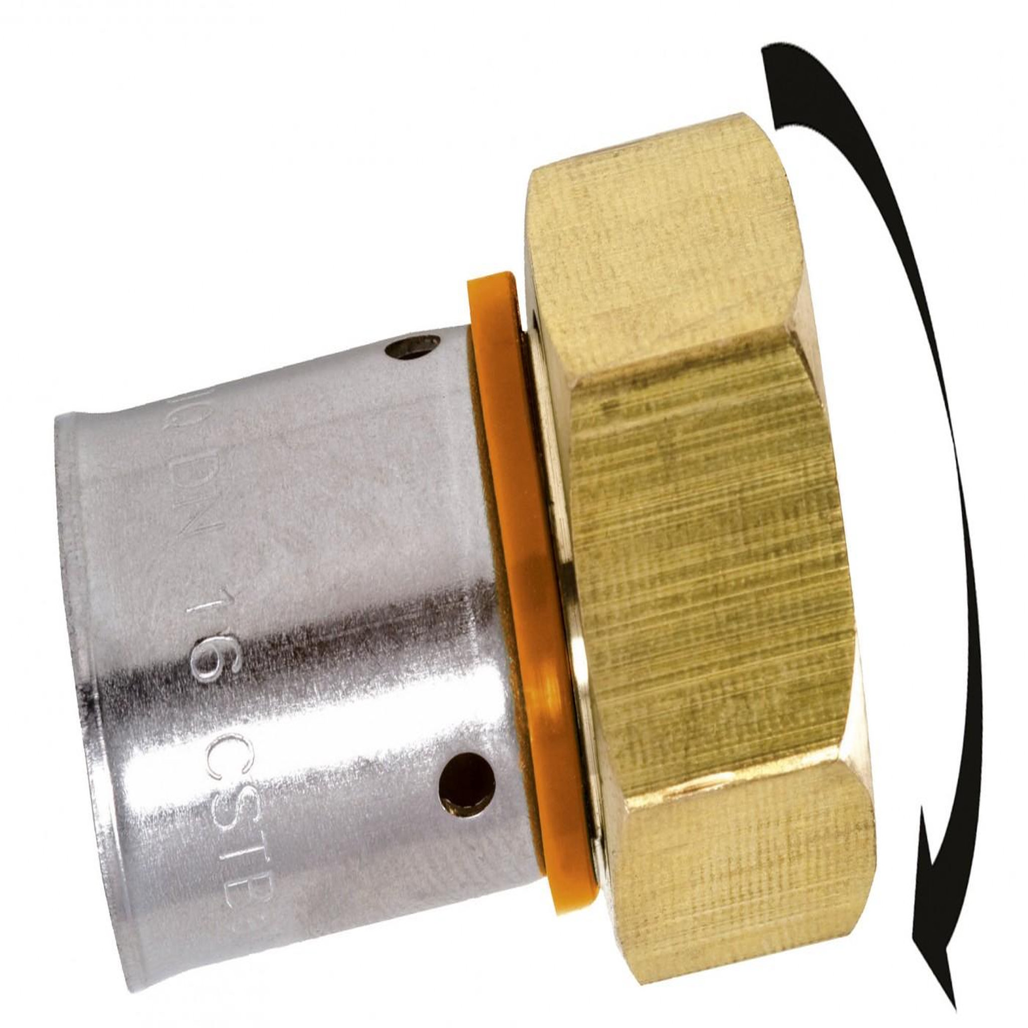 CENTRALE BRICO Raccord droit avec écrou libre à sertir laiton F 20 x 27 pour tube en per