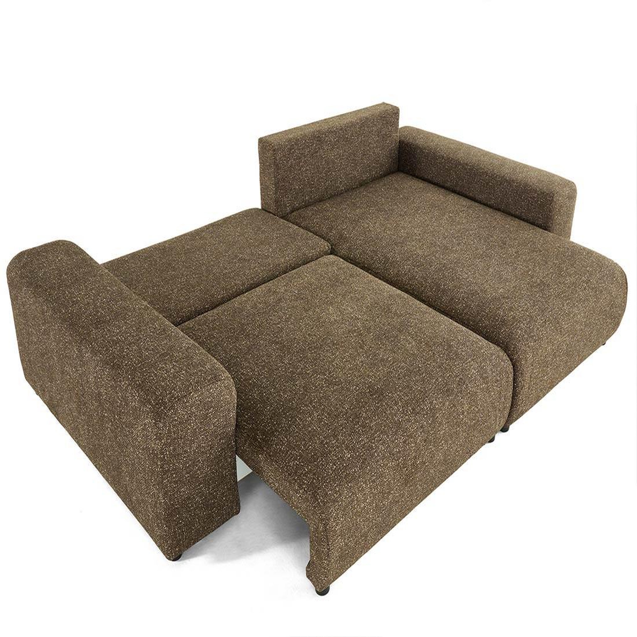 Voir la diapositive 3 : LISA DESIGN Jake - canapé panoramique d'angle droit 7 places convertible avec coffre en fausse fourrure