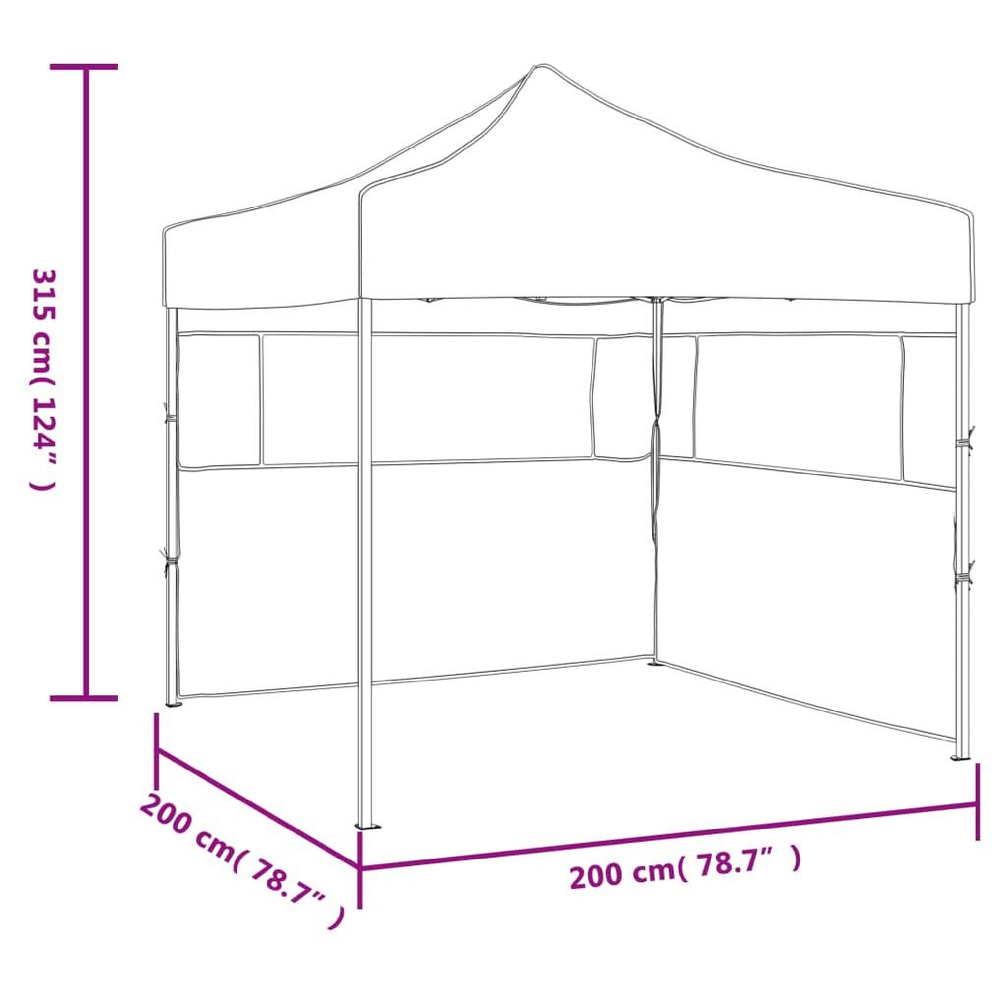 Voir la diapositive 6 : VIDAXL Tente de reception pliable avec 2 parois 2x2 m Acier Bleu