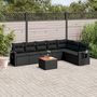 Voir la diapositive 1 : VIDAXL Salon de jardin 8 pcs avec coussins noir resine tressee
